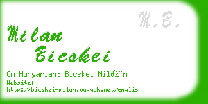 milan bicskei business card